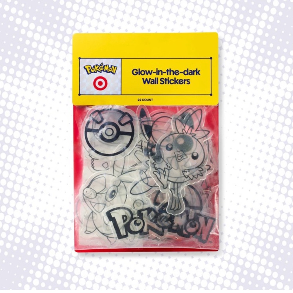 Pokémon Glow-in-the-Dark Wall Stickers - Yellow Header, Red Pack